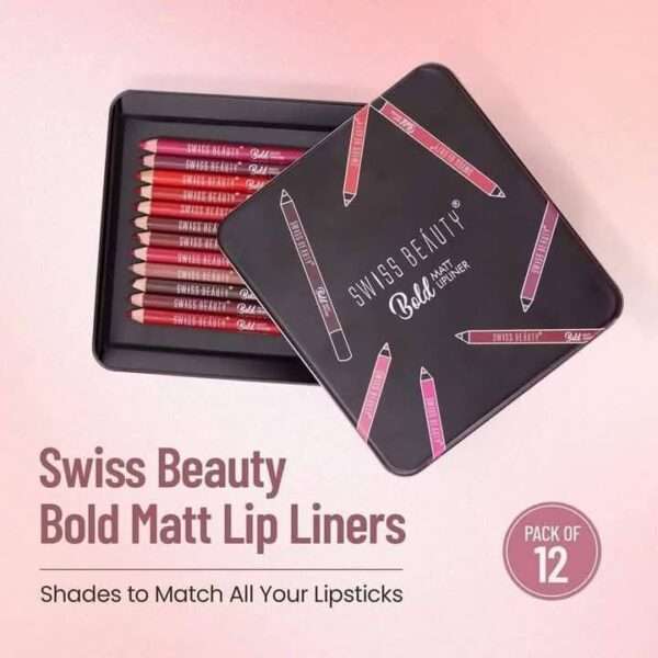 𝐒𝐖𝐈𝐒𝐒 𝐁𝐄𝐀𝐔𝐓𝐘 Bold Matte Lip Liner 12 pcs set